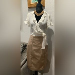 Set. Beige blouse and brownish skirt